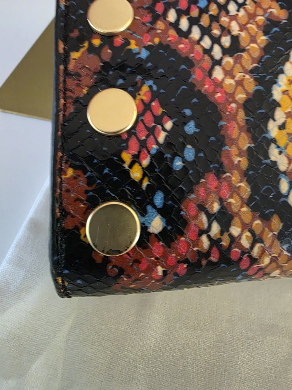 Hammitt Tony Small Botanical Snake Print Leather Crossbody Brushed Gold - Picture 9 of 15